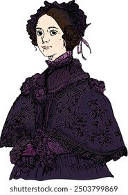 Vector of Ada Lovelace (1815-1852), 19th century female mathematician.