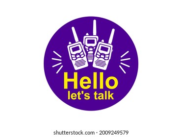 vector adalah iluustrasi HT and the word "hello let's talk"