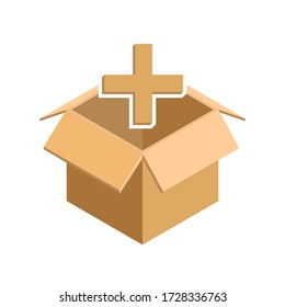 
vector add to a brown cardboard box