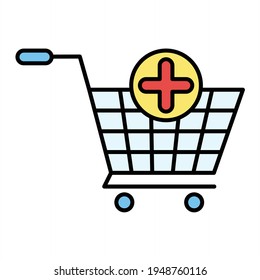 Vector Add to Cart Outline Icon Design
