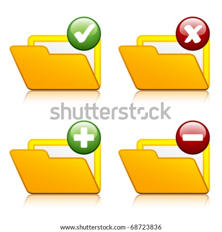 vector add delete folder icons