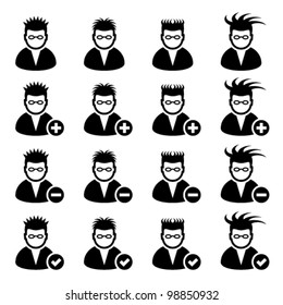 vector add delete person icons