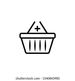 Vector add to shopping basket icon