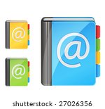 vector address book icon, 3 colors