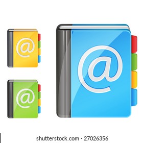 Vector Address Book Icon, 3 Colors