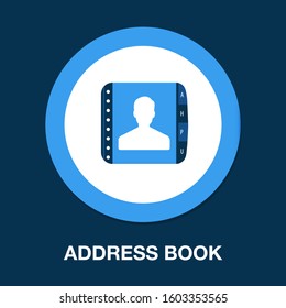 Vector Address Book. Organizer, Diary Phone Illustration. Contact List Symbol Sign