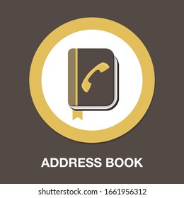 vector address book. organizer, diary phone illustration. contact list symbol sign