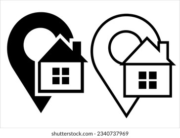 VECTOR ADDRESS ICON IN STROKE AND FILL VERSION
