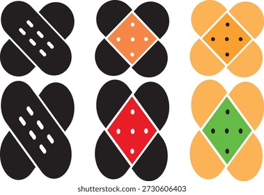 vector adhesive bandage line icon set. Modern medical healthcare and first aid symbols. Vector wound care and recovery icons. Minimalist hospital and clinic interface elements.
