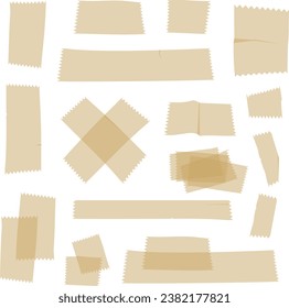 Piezas De Cinta Adhesiva Vector Fijaron Un Fondo Transparente Del Elemento De Collage De Opacidad Grunge