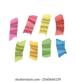 Vector adhesive tape. Set of Colorful sticky tape stripes