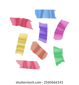 Vector adhesive tape. Set of Colorful sticky tape stripes