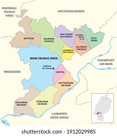 Vector administrative district map Main-Taunus-Kreis, Hesse, Germany