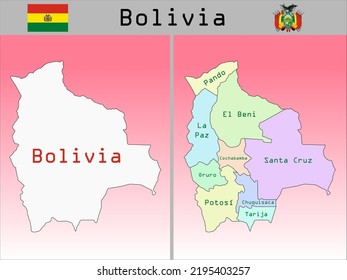 Vector Administrative Divisions of Bolivia