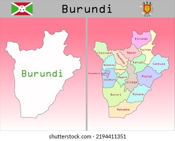 Vector Administrative Divisions of Burundi