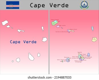 Vector Administrative Divisions of Cape Verde