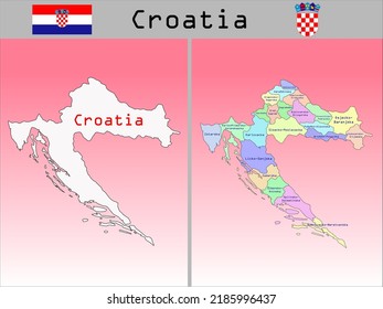 Vector Administrative Divisions of Croatia