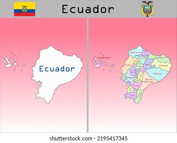 Vector Administrative Divisions of Ecuador