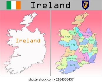 Vector Administrative Divisions of Ireland