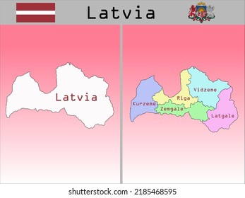 Vector Administrative Divisions of Latvia