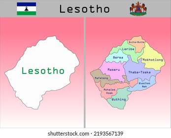 Vector Administrative Divisions of Lesotho