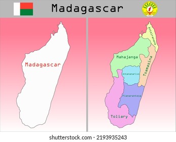 Vector Administrative Divisions of Madagascar