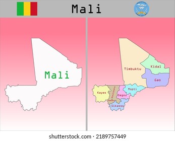 Divisiones administrativas de vectores de Mali