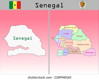 Vector Administrative Divisions of Senegal