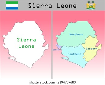 Vector Administrative Divisions of Sierra Leone