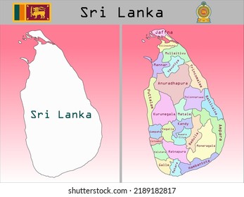 Vector Administrative Divisions of Sri Lanka