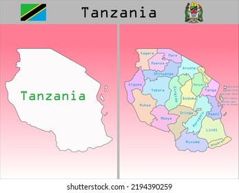 Vector Administrative Divisions of Tanzania
