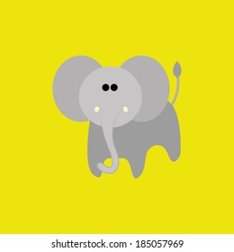 Vector Adorable Cartoon Elephant Isolated On Background