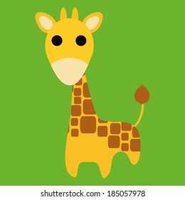 Vector Adorable Cartoon Giraffe Isolated On Background