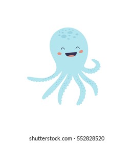 Vector adorable octopus character.