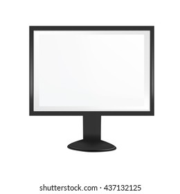 VECTOR ADS: Black Framed Wide Glass POS POI Outdoor 3D Advertising on Isolated white background. Mock-up template ready for design.