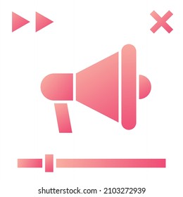 Vector Ads Glyph Gradient Icon Design
