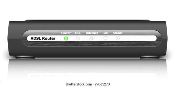 Vector ADSL Router Icon. Front View