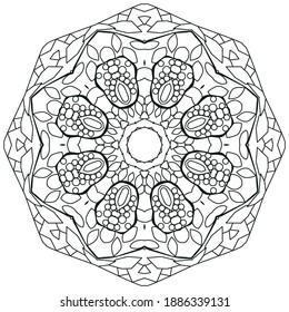 Vektorgrafik-Texturen für Erwachsene. Handgemalt Kunstdesign. Erwachsene Anti-Stress-Färbung Seite. Schwarz-Weiß handgezeichnete Illustration zum Färben des Buches.