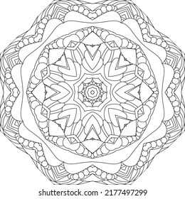 Vector Adult Coloring Book Textures. Hand-painted art design. Adult anti-stress coloring page. Black and white hand drawn illustration for coloring book.