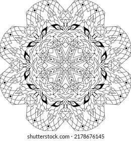 Vektorgrafik-Texturen für Erwachsene. Handgemalt Kunstdesign. Erwachsene Anti-Stress-Färbung Seite. Schwarz-Weiß handgezeichnete Illustration zum Färben des Buches.
