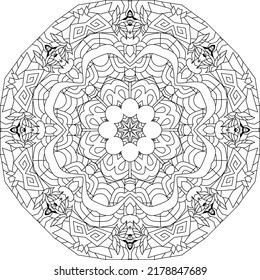Vector Adult Coloring Book Textures. Hand-painted art design. Adult anti-stress coloring page. Black and white hand drawn illustration for coloring book.