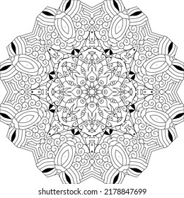 Vector Adult Coloring Book Textures. Hand-painted art design. Adult anti-stress coloring page. Black and white hand drawn illustration for coloring book.