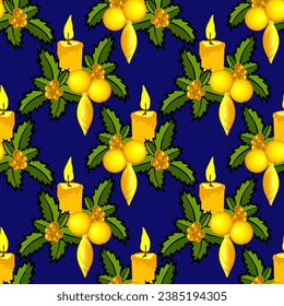 Vector - Advent arrangement illustration seamless pattern.
