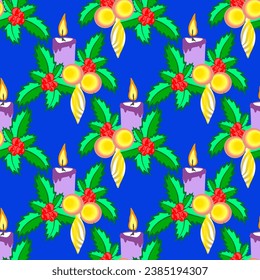 Vector - Advent arrangement illustration seamless pattern.