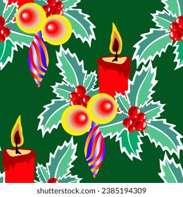 Vector - Advent arrangement illustration seamless pattern.