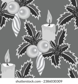 Vector - Advent arrangement illustration seamless pattern.