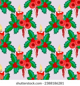 Vector - Advent arrangement illustration seamless pattern.