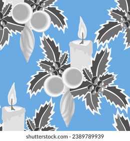 Vector - Advent arrangement illustration seamless pattern.