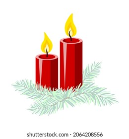 Vector - advent candles template.
Watercolor illustrated pattern.