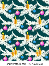 Vector - advent sundays template, seamless pattern, color illustration.